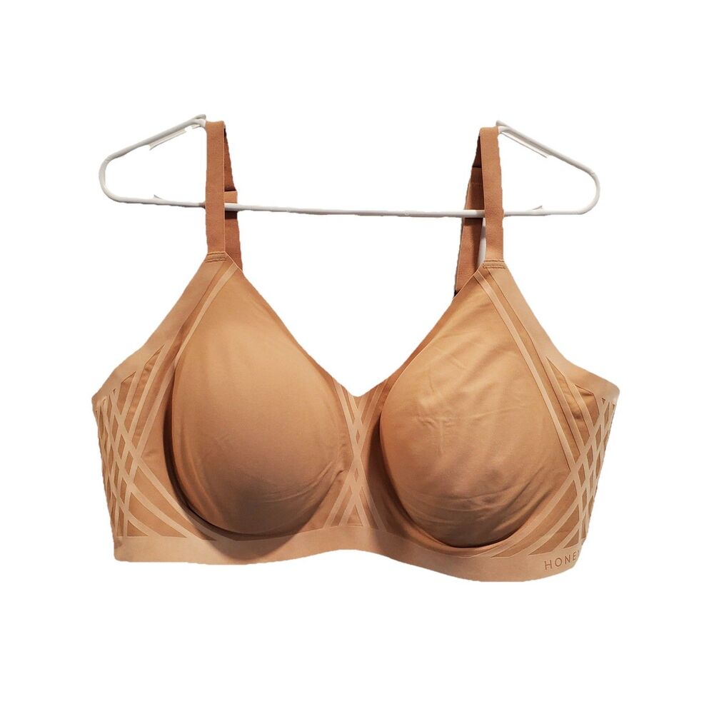 Honeylove Silhouette Wireless Bra Womens Plus 3X Beige 44DD (E) / DDD (F) NWT